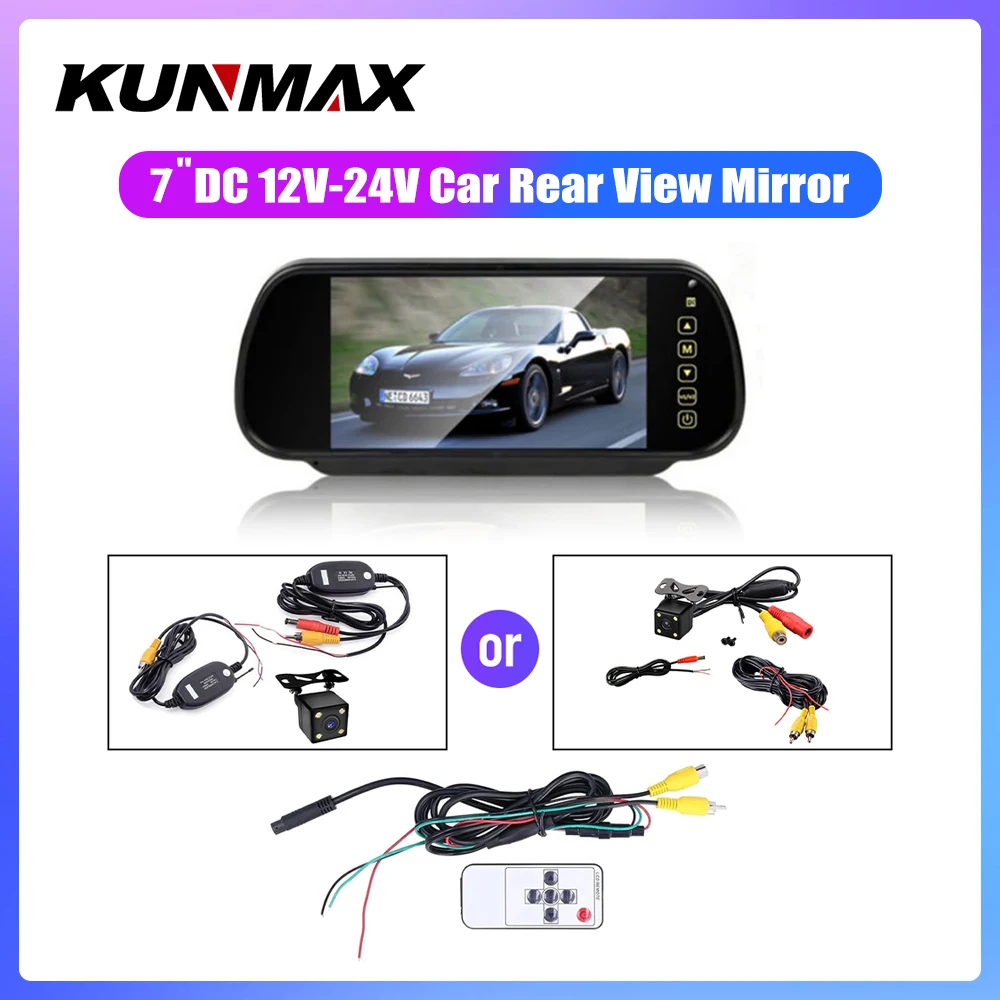 

7" TFT LCD Screen Car Rear View Monitor Display for Rearview Reverse Backup Camera Car Styling Wireless Car TV Display RCA Port