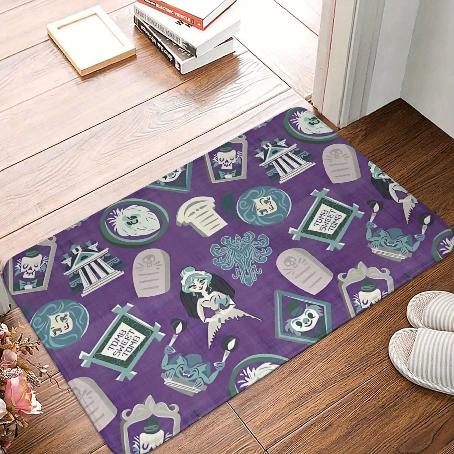 1pc Christmas Decor Non-Slip Entrance Mat Kitchen Rug Haunted House Scatter Hallway Carpet Welcome Mat Home Decoration