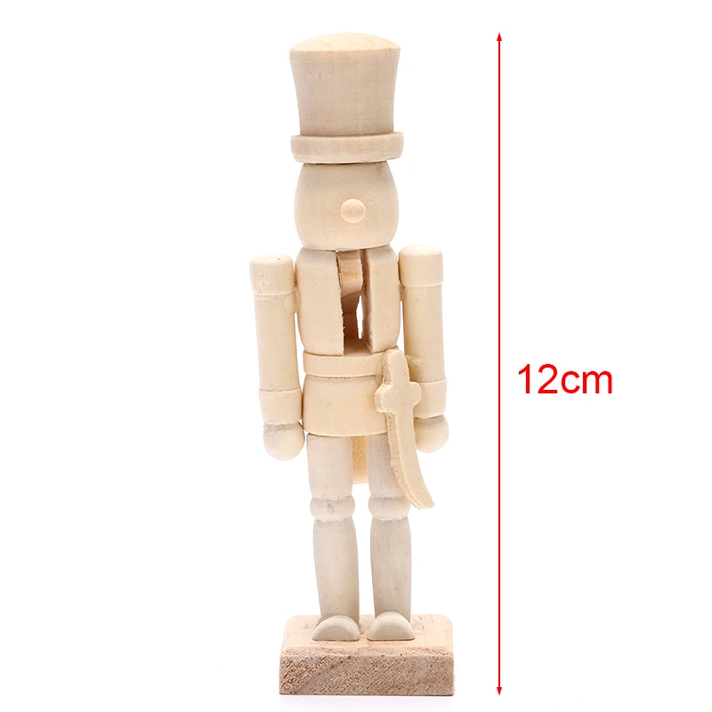 Wooden Crafts DIY 12CM Nutcracker Doll Soldier Shape Puppet Handmade New Household Craft Decoration