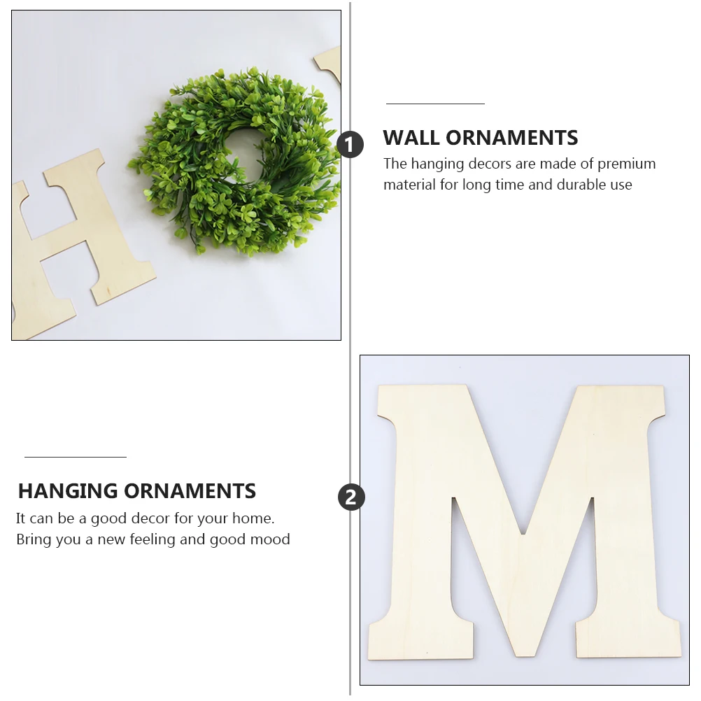 

1set Wooden Letters Diy Hanging Adornment Wall Decoration For Porch Home Decor Photography Prop