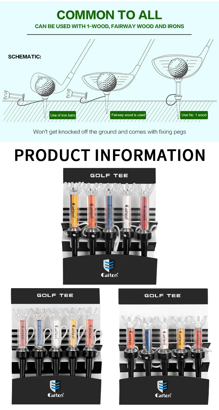Caiton 5-teiliges magnetisches Golf-Tee-Set aus Kunststoff, 360 ° Bounce, 3 Größen – Premium-Golfzubehör zur Verbesserung der Genauigkeit und Leistung – Detail 6
