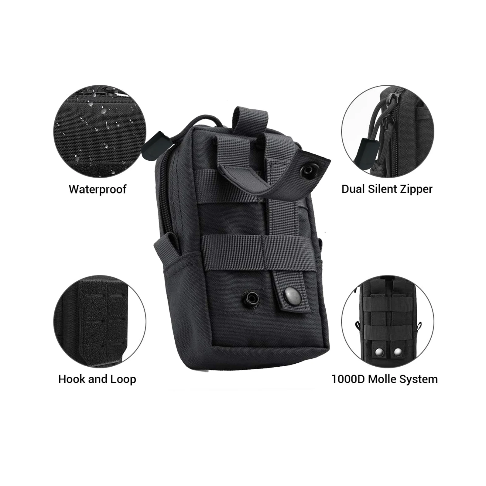 Tactical Molle Pouch Waist Bag Outdoor Men EDC Tool Pouches Utility Gadget Organizer Vest Pack Purse Mobile Phone Case