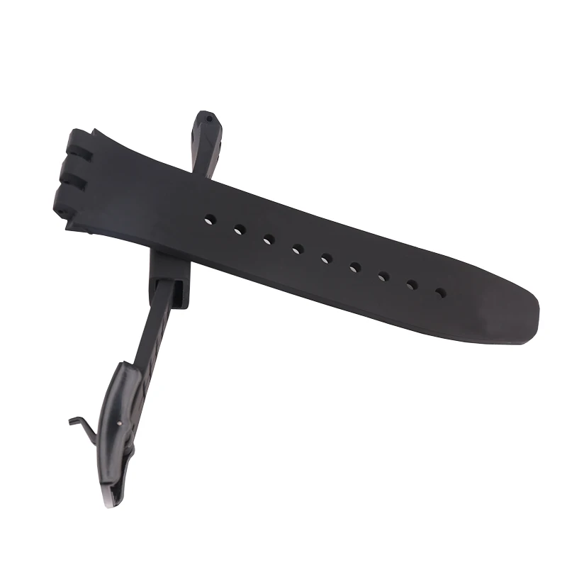 Men's 20mm silicone watch strap pin buckle for Swatch SUSB400 101 SUSW402 SUSN401 sports rubber watch band wristbands chain
