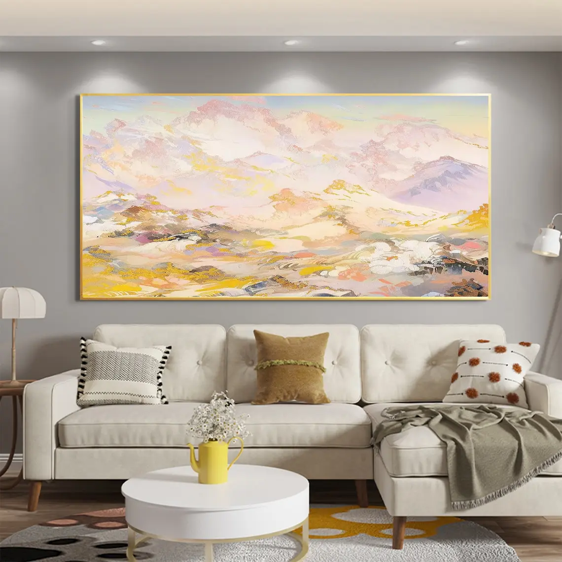 

Large Abstract Landscape Oil Painting On Canvas Mountain Painting Living Room Home Decor Fall Scenery Painting Modern Wall Art