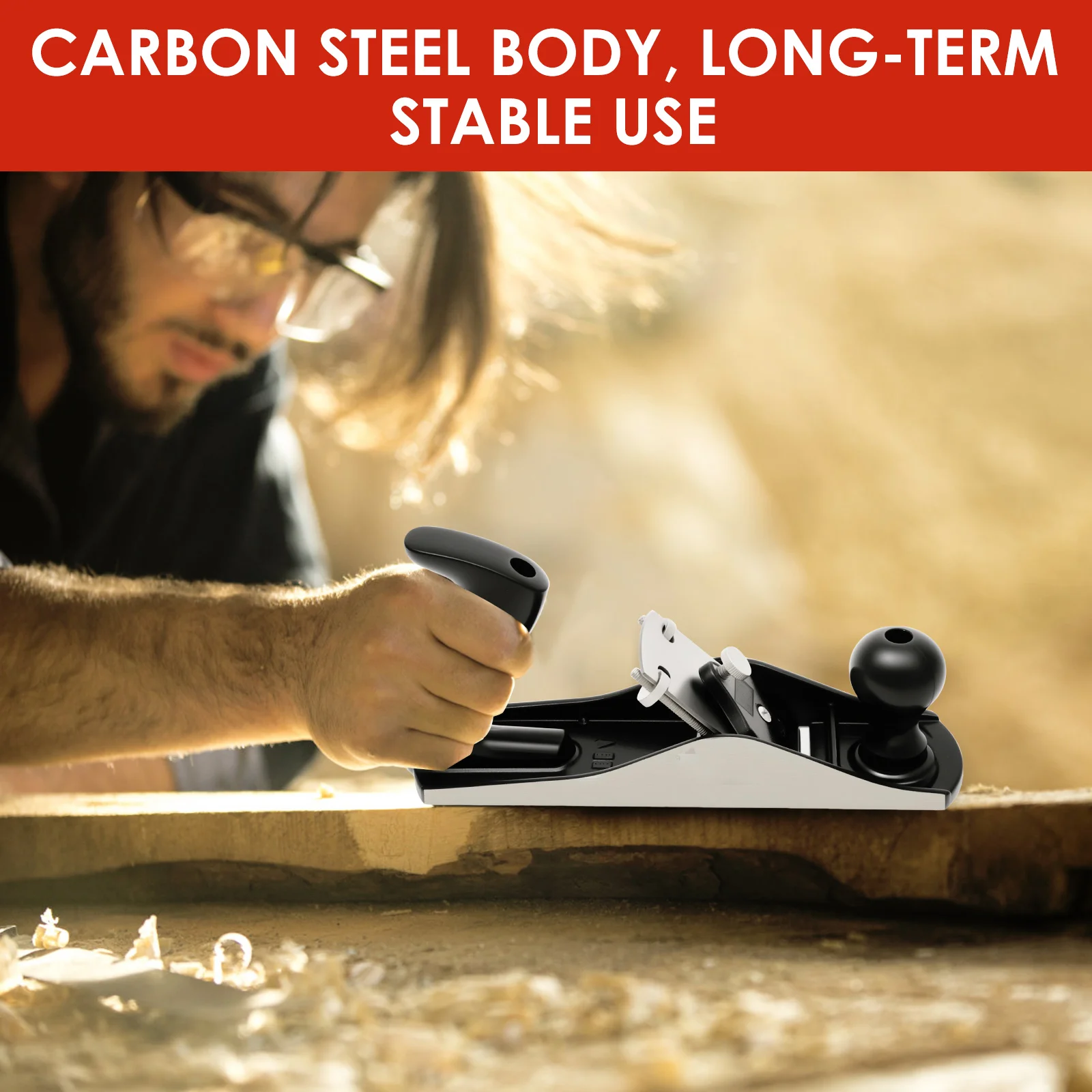 Carbon Steel Wood Planer Accurate Adjustment Hand Planer Precision Edging Mini Trimming Plane Labor Saving for Smoothing