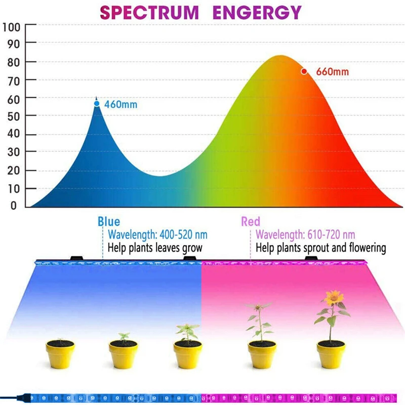 Planta crescer tira de luz 2835 smd à prova dwaterproof água usb toque escurecimento espectro completo phyto lâmpada estufa plantas flores semente hidroponia