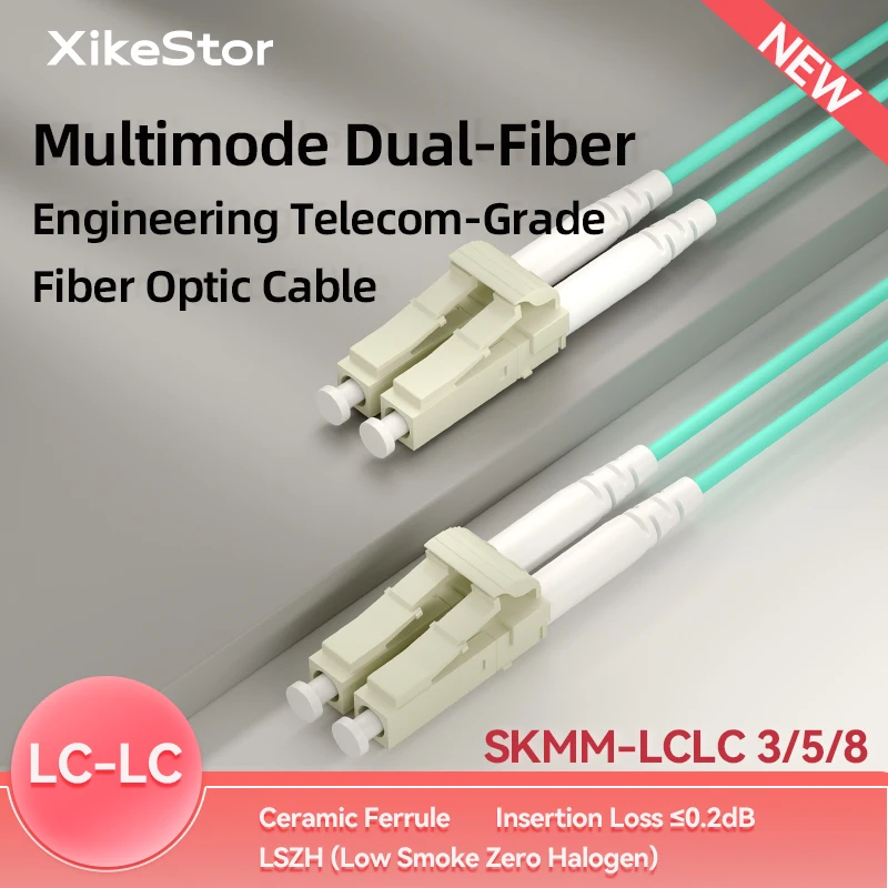 Cable de Fibra Óptica (3.0mm de Diámetro), Multimodo Dúplex LC-LC de Grado Profesional, Férula de Cerámica de Precisión, LSZH