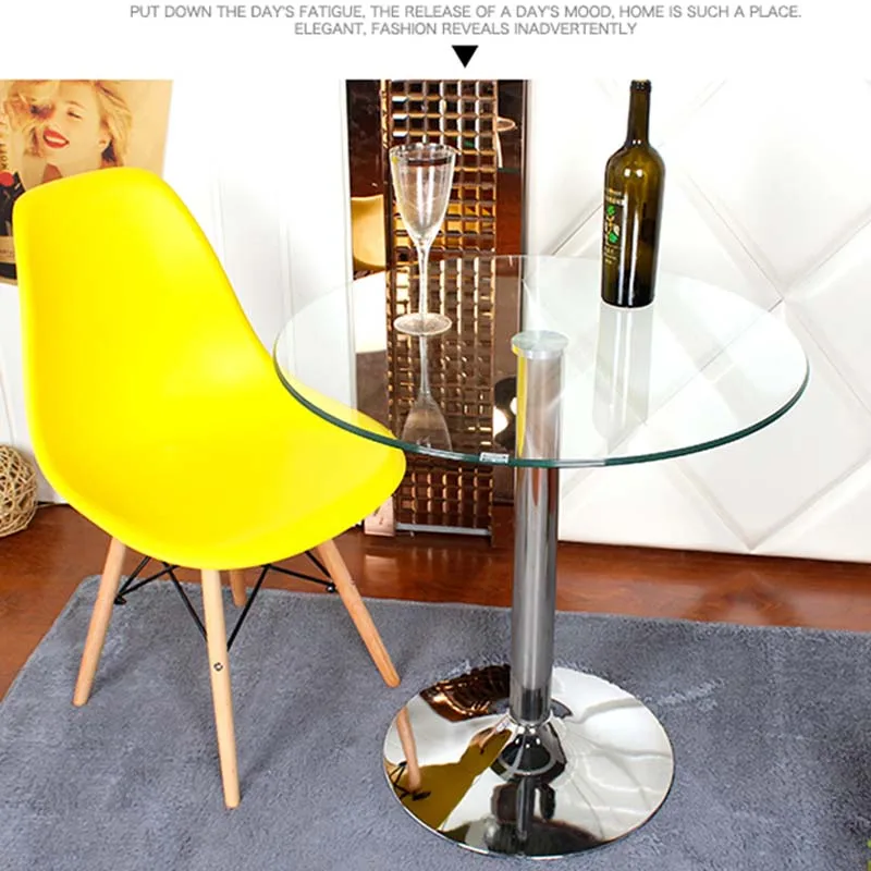 TieHo-Mesa Redonda de vidrio templado para apartamento pequeño, mesa de centro, mesa de comedor, encimera de vidrio transparente, muebles de oficina