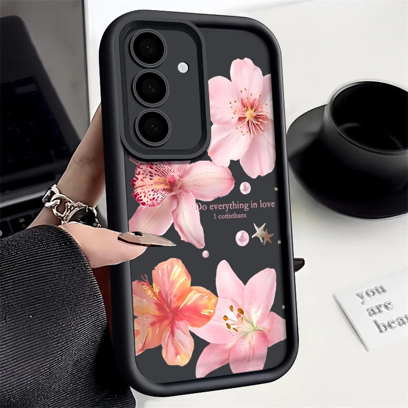 

Чехол для телефона с цветочным принтом для Samsung Galaxy A17 A56 A16 A36 A26 A15 A55 A54 5G S25 Edge S24 FE S24 S23 S22 Ultra Plus Чехол из ТПУ