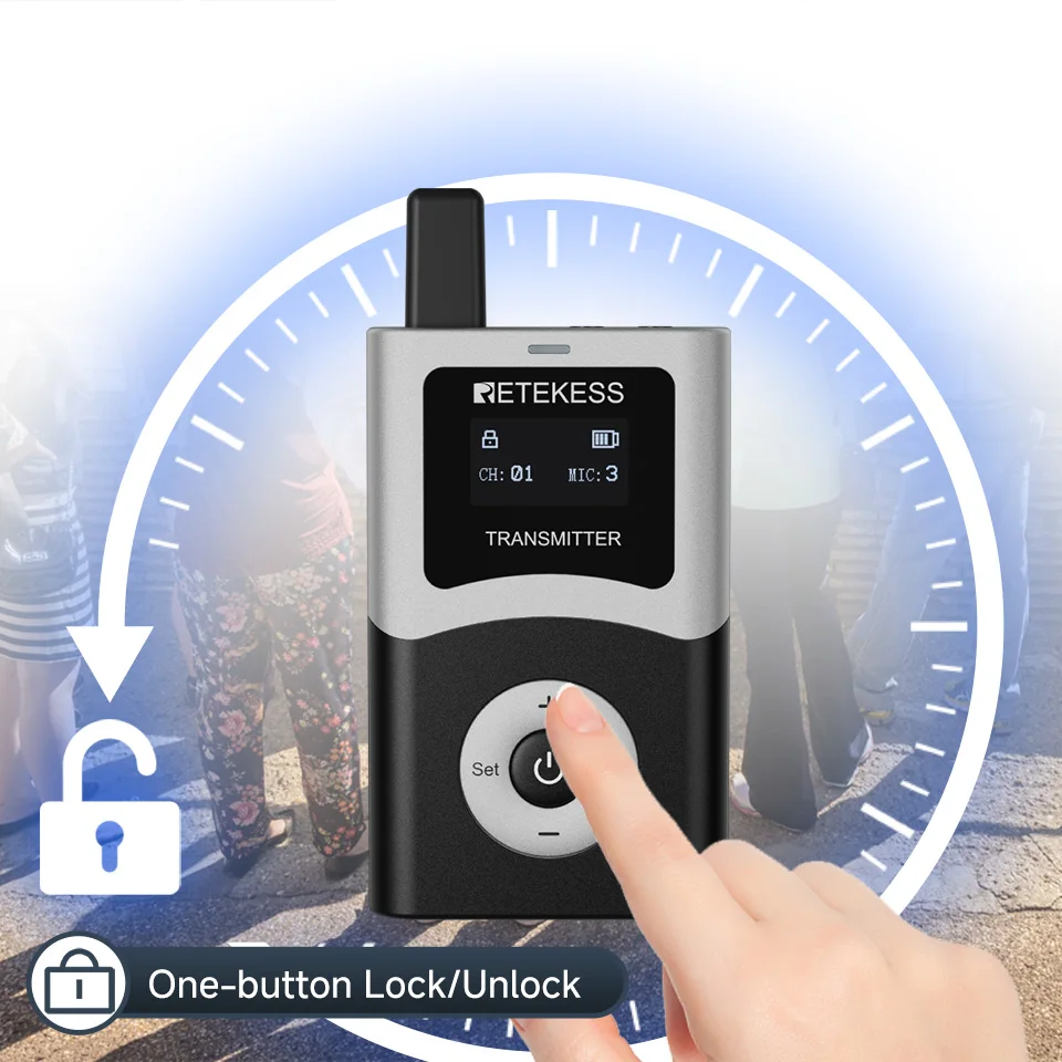 RETEKESS T130U UHF Tourguide-System Drahtloses Audio-Führungssystem Mikrofon-Funk-Sender und -Empfänger für Tourismus, Konferenzen und Fabriken – Detail 8