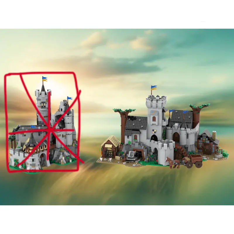 스팟 MOC-186331 1806개 소형 입자 조립 블록 중세 성 게임 소형 장식 DIY 조립 모델 장난감