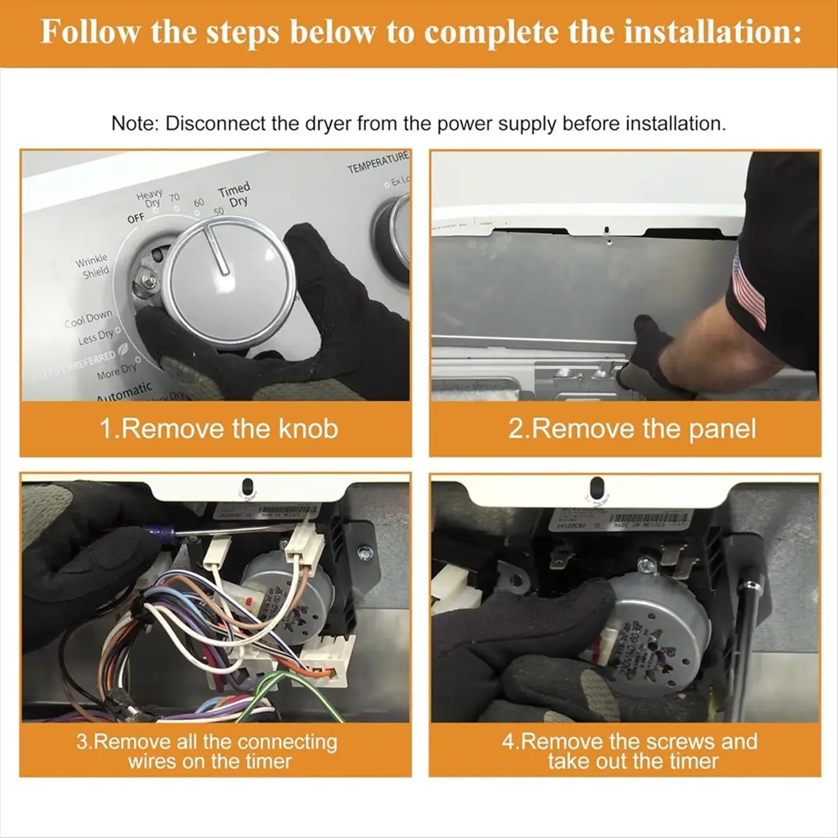 Temporizador de Secadora AA49 W10745655 418-619-20-B5, Temporizador de Repuesto para Lavadora-Secadora Amana Maytag Whirlpool NED4655EW1