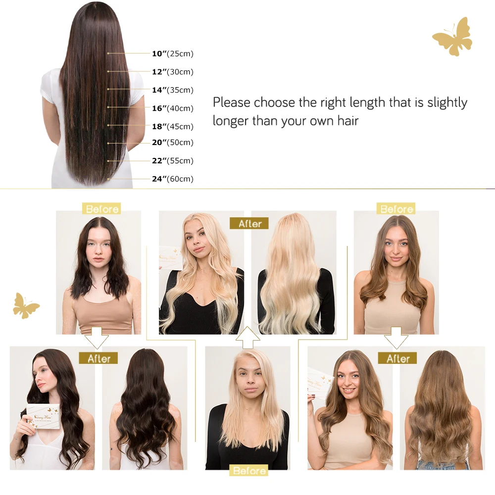 VeSunny-grampo em extensões do cabelo para mulheres, Balayage do cabelo humano, cabelo natural, 10-24in