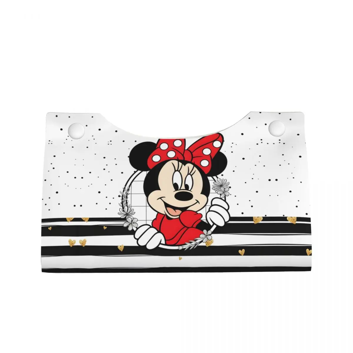 Custom Cute Minnie Mouse Tissue Box Cover PU Leather Rectangular Cartoon Mickey Facial Tissues Holder for Office