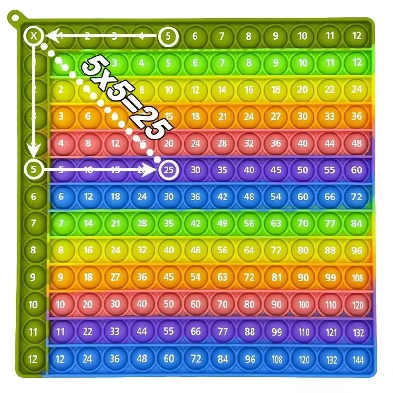 Quick Push Pop Math Learning Times Table Chart Pop Board 1-12 Multiplication Games Practice Pop Toys Silicone Educational Toys