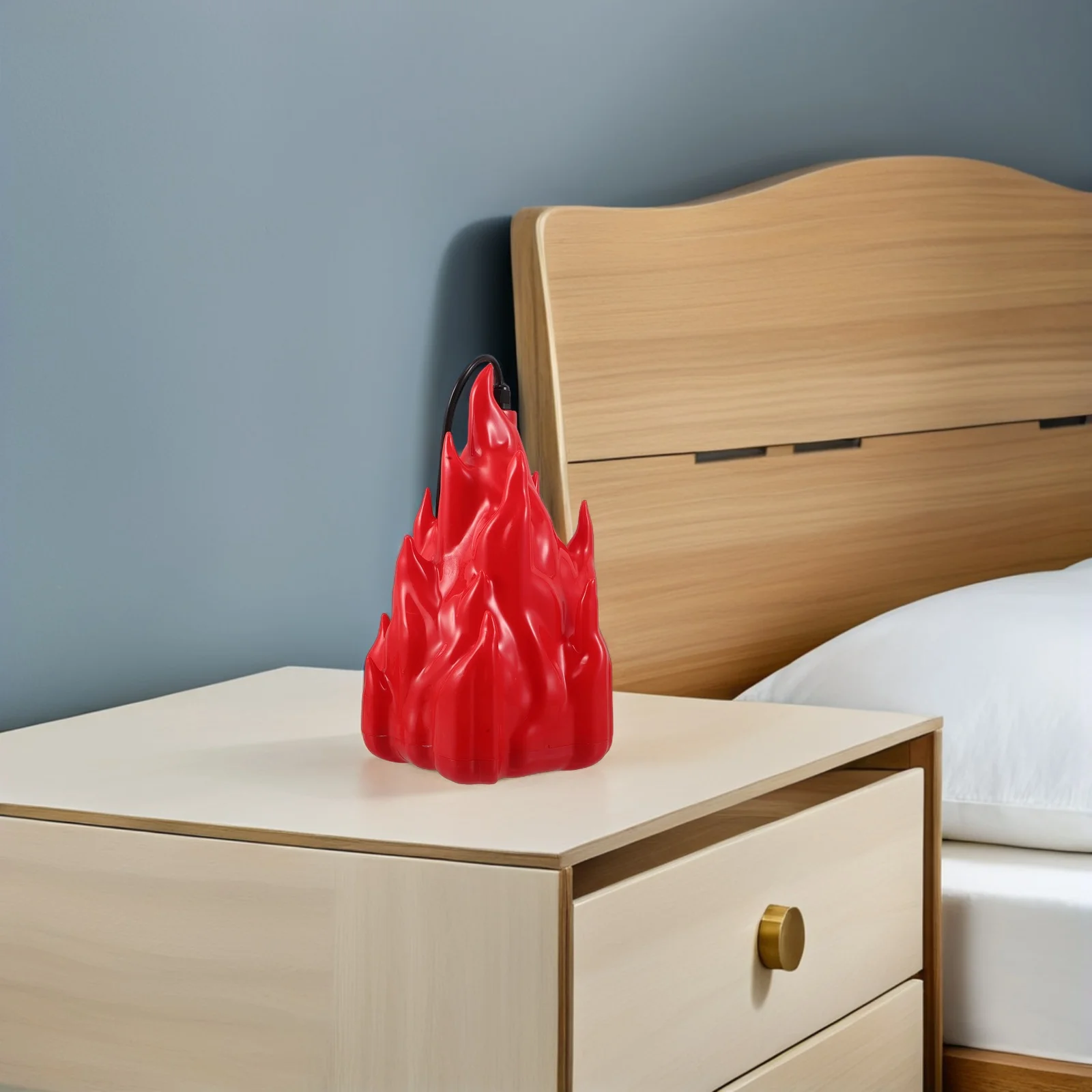 Fausse lampe de feu réaliste flamme vacillante lumière LED 3D cheminée veilleuse pour chambre Camping décor-effet de flamme