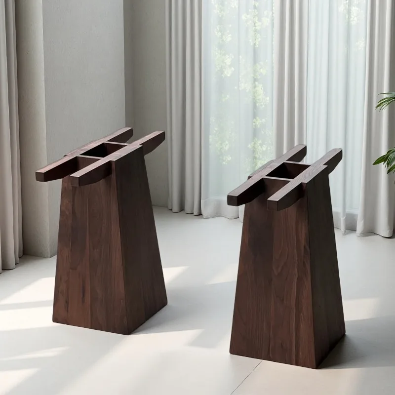 North American black walnut geometric table legs, solid wood large board tripod