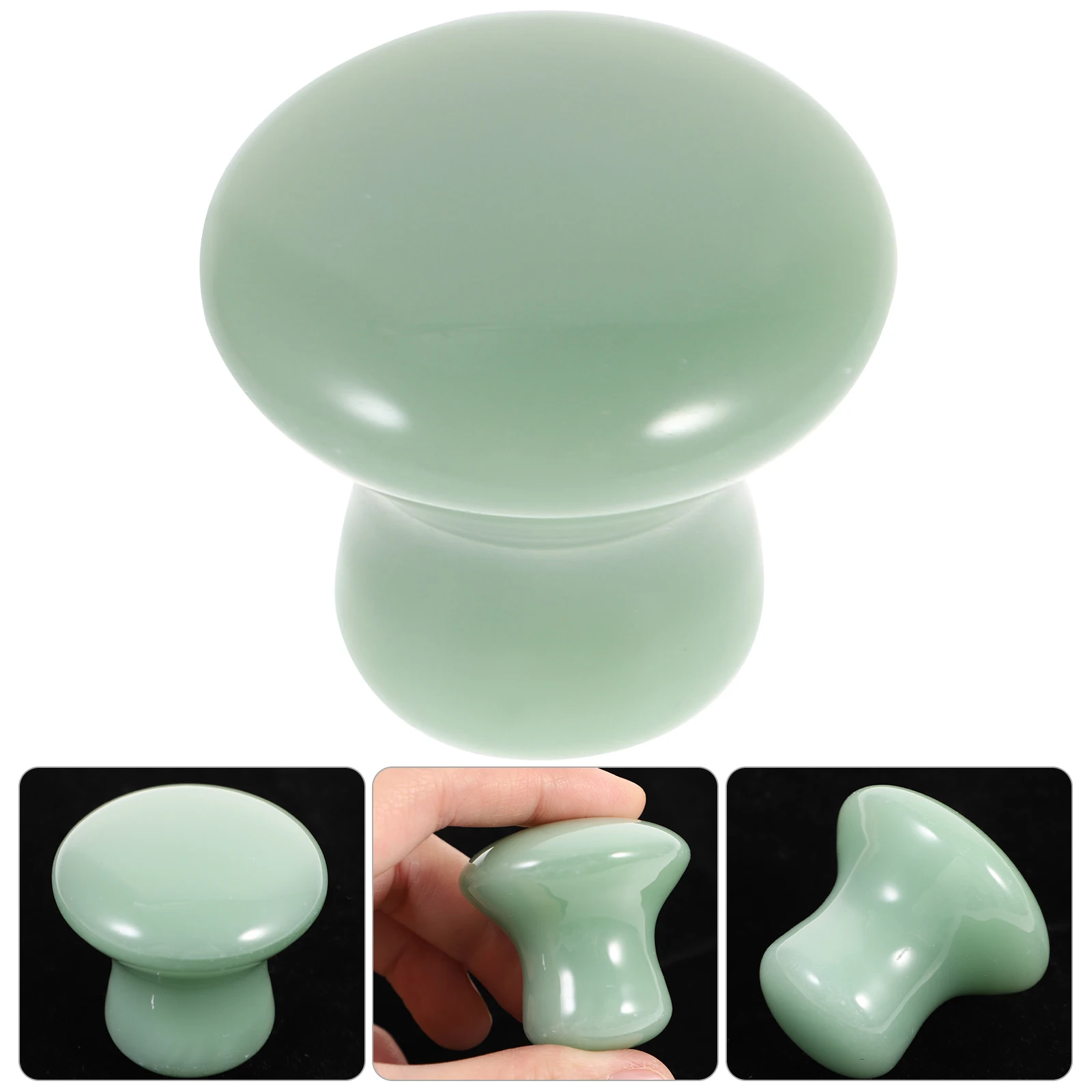 

1pc Facial Massage Natural Jade Scraping Tool Head Scraper Gemstone Mushroom Tools Smooth Design Durable Safe Improve