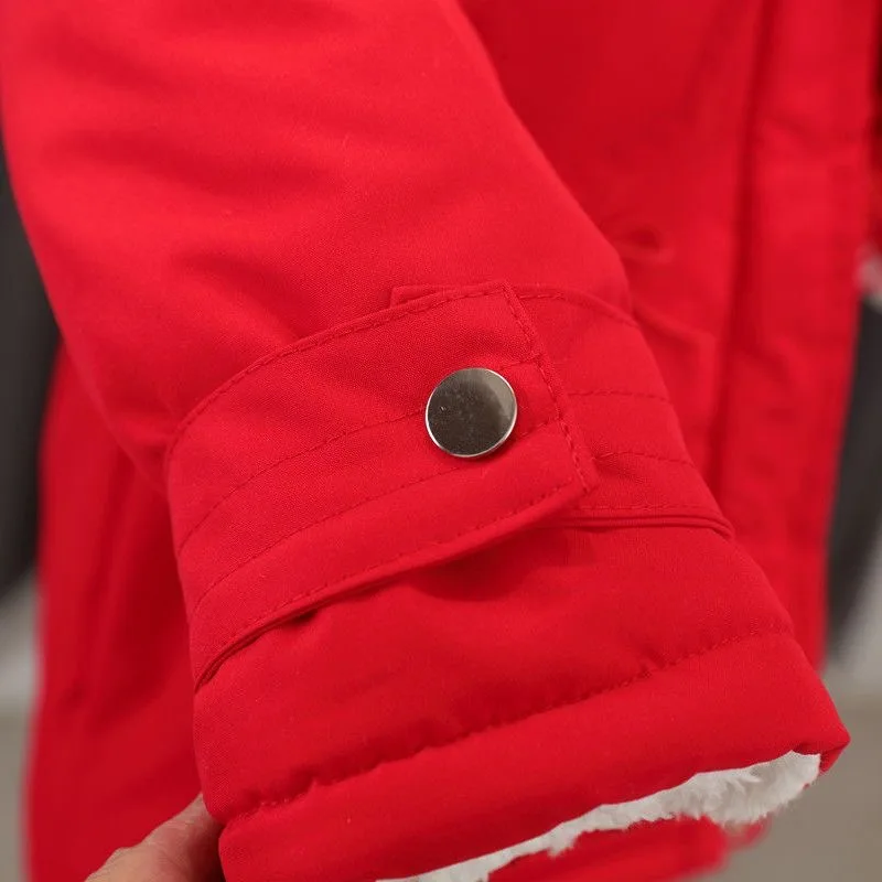 Winter Plus Velvet Warm Kids Windbreaker Jackets For Girls Coat New Fashion Children's Outerwear 1-6 Years Toddler Girl Clothes image 5
