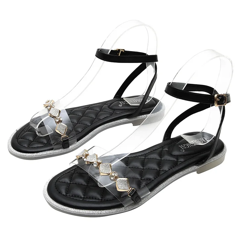 Fairy Windy Sandal Women's Summer 2025 External Sandal Women's Airable Flat Roman Sandal Large Size Women's Shoes