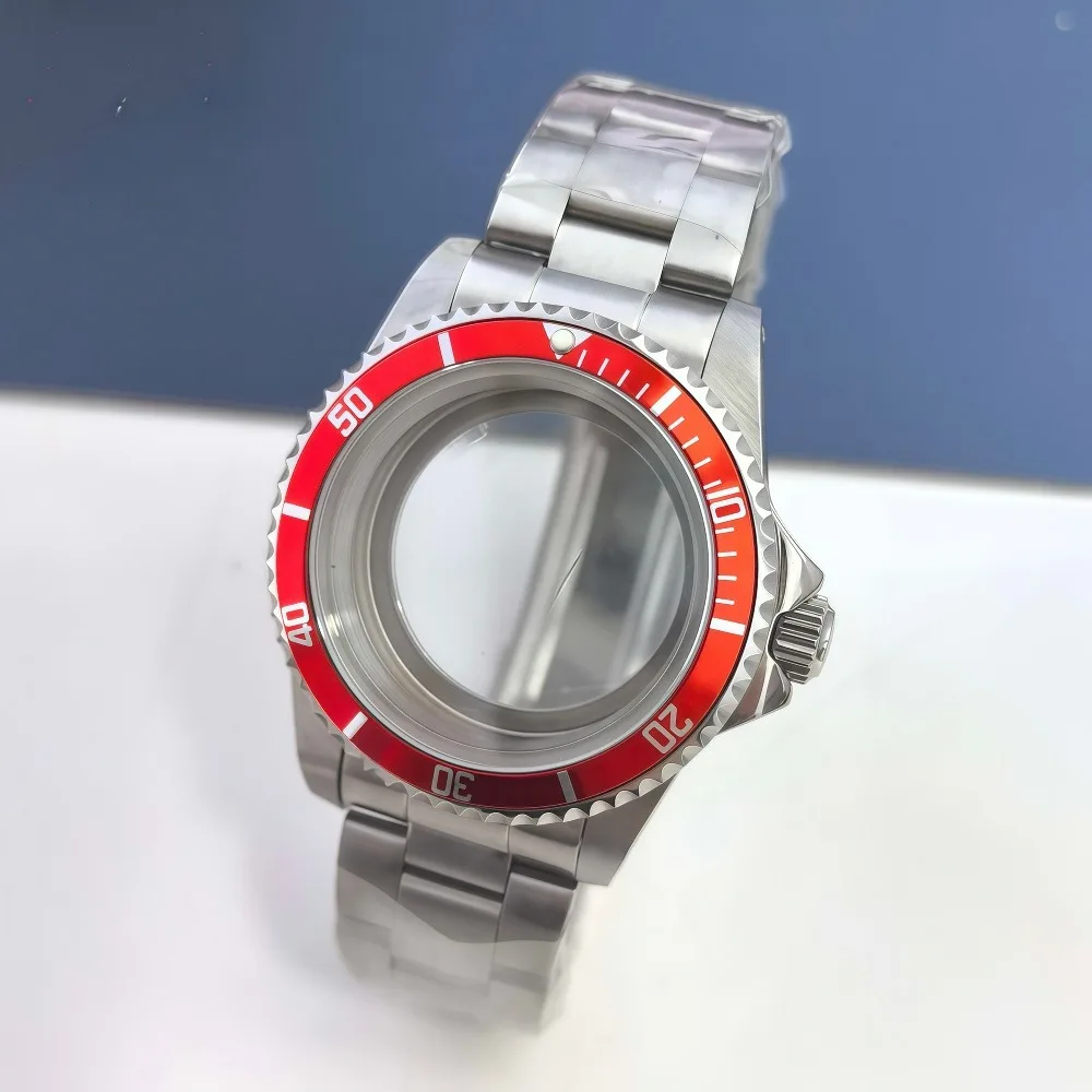 خمر 39.5 مللي متر ساعة حالة NH35 NH34 NH36 حركات الفولاذ المقاوم للصدأ الألومنيوم الحافة ساعة زجاجية مستديرة اكسسوارات