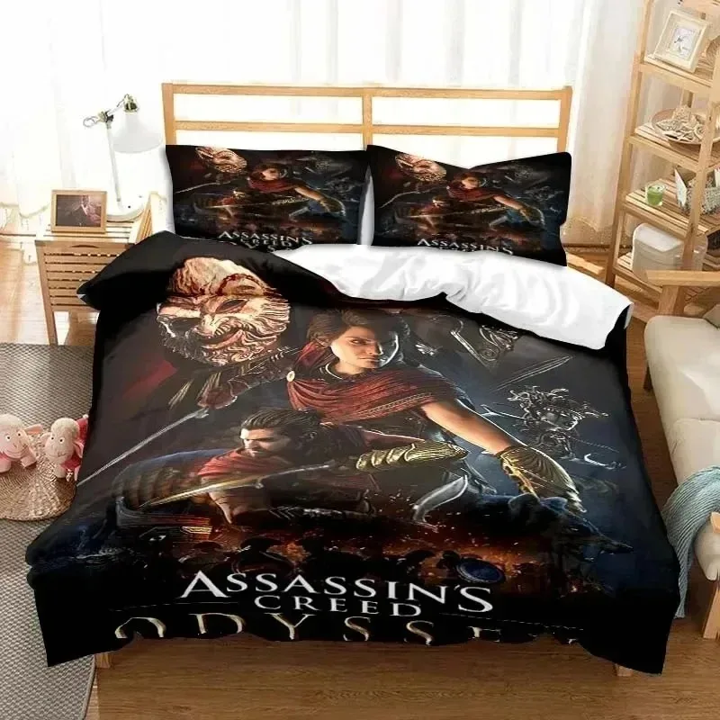 New Game A-Assassin S Creed Art Bedding Set Gamer Duvet Cover Set Adult Boys Bedroom Single Double King Size Comforter Boys Gift