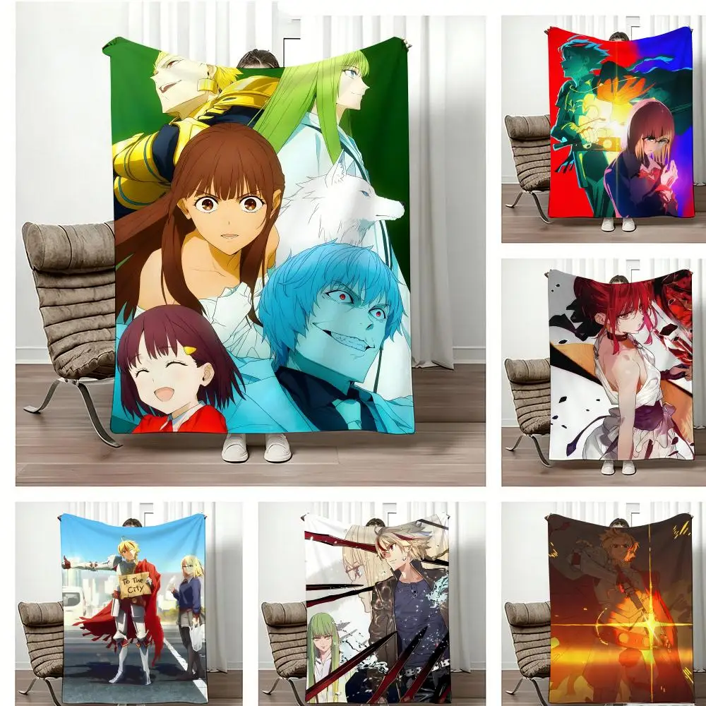Dark Fantasy  Anime F-Fatestrange FakeS Throw Lightweight  Flannel Blanket Soft Skin-friendly for Summer Cooling