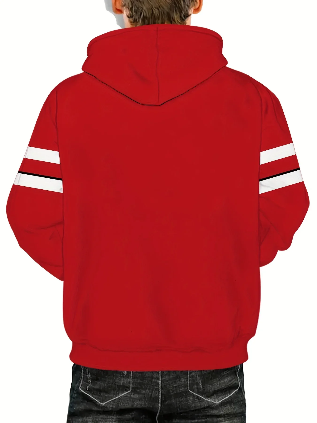 Plus Size Men's Fashion Hoodie, Long Sleeve Casual Sporty Style Fancy Number 23 Print Hooded Sweatshirt