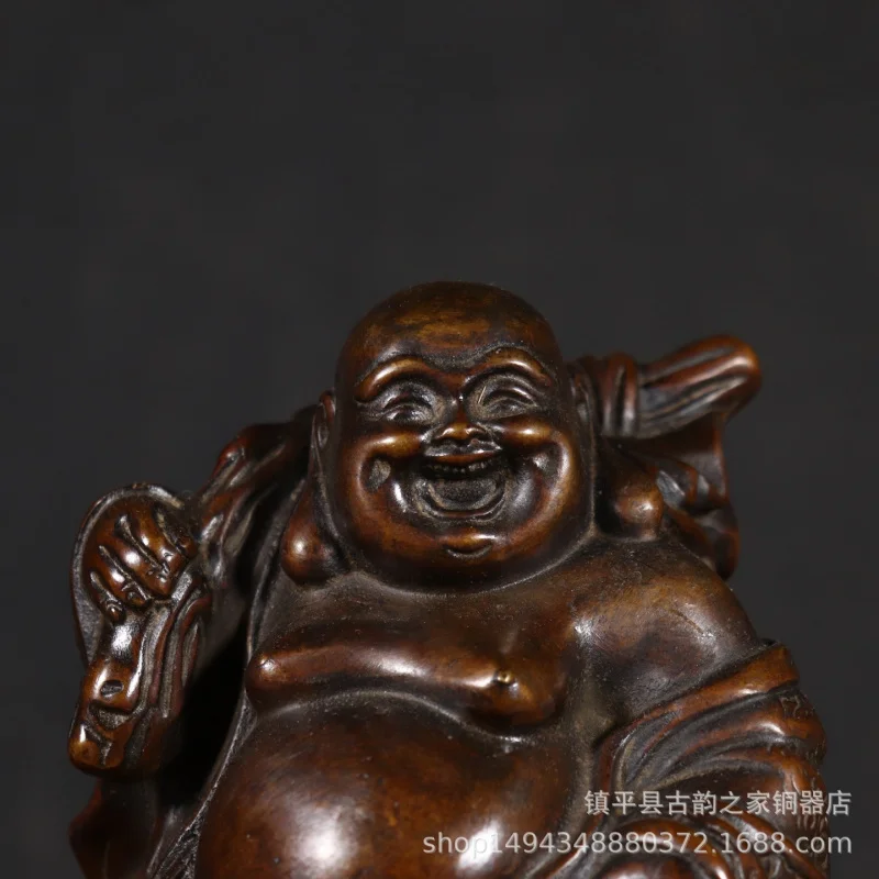 

Статуэтка Будды Майтрейи из чистого золота, латунная, улыбающаяся, медная, для офиса, гостиной, магазина, подарок, сувенир