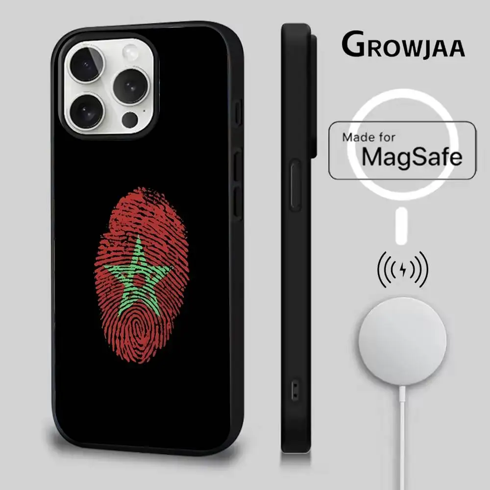 Morocco Flag Phone Case For iPhone 17,16,15,14,13,12,11,Pro,Max,Plus,Mini,SE4,E Magnetic Magsafe Wireless Charging
