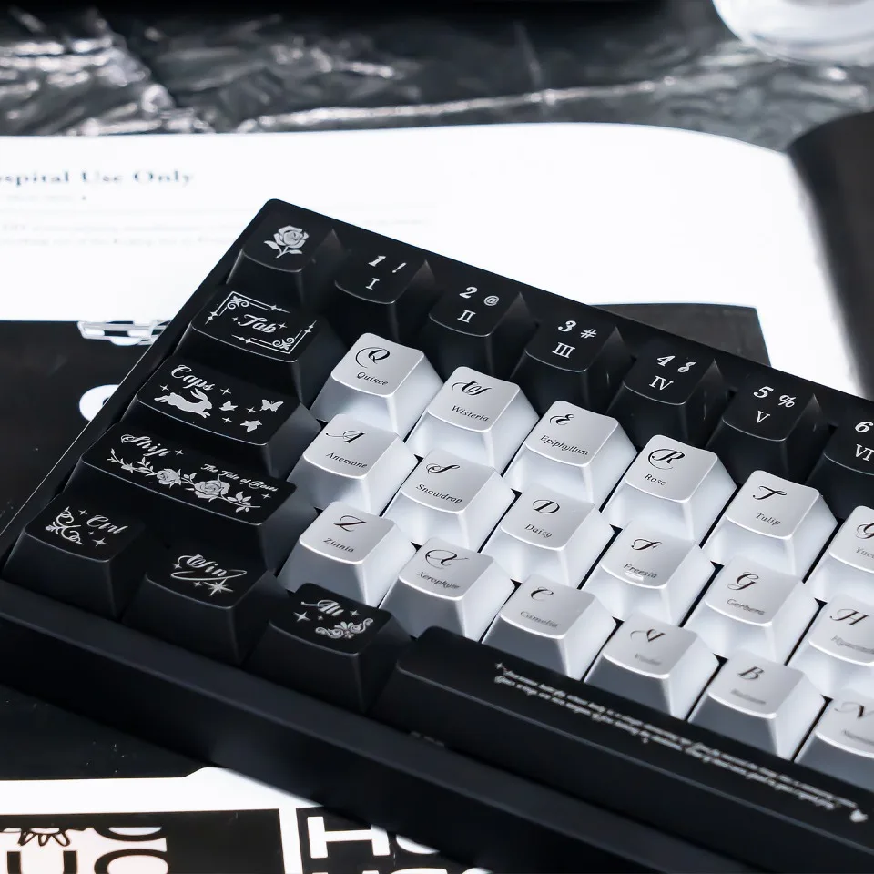 

125PCS Night Butterfly Pearl Theme Keycaps Set PBT Sublimation Cherry Profile Keyboard Cap for Mechanical Keyboard Accessories