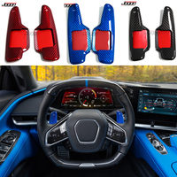 For Corvette C8 3LT Stingray Coupe Z51 Performance Z06 2020-2025 Real Carbon Car Steering Wheel Paddle Shifter Panel Cover Trim