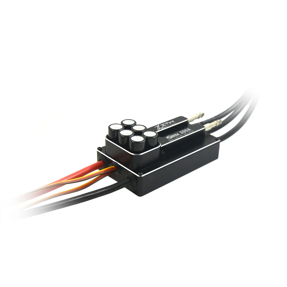 ZTW Seal 200A ESC Waterproof SBEC 6V/8A Water-cooling Bidirectional Brushless Speed Controller for RC Racing Boat Model Project