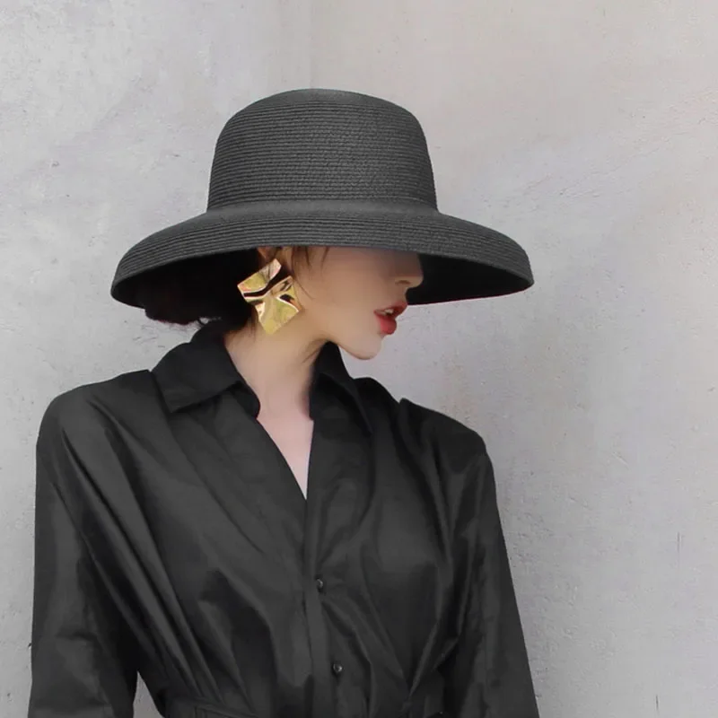 MAXSITI U Summer Hepburn Style Vintage Design Straw Hat Women Girls Solid Color Beach Holiday Big Sun Cap