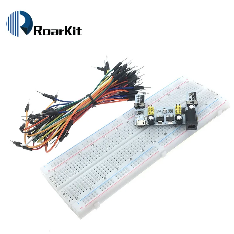 3.3V/5V MB102 Breadboard Power Module+MB-102 830 Points Prototype Bread Board for Arduino Kit +65 Jumper Wires Wholesale