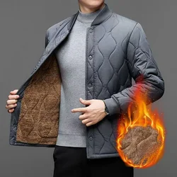 Fleece Bright Line Decoration Thermal Winter Coats Cotton Liner Loose Henry's Collar Ingle-breasted Affordable All-match Jackets
