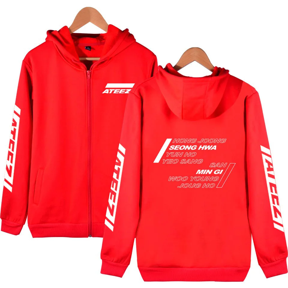 Kpop ateez Album Reiß verschluss Frauen/Männer Hoodies Sweatshirts Streetwear Hip Hop Langarm Kapuze Reiß verschluss Jacke Mantel K-POP Kleidung