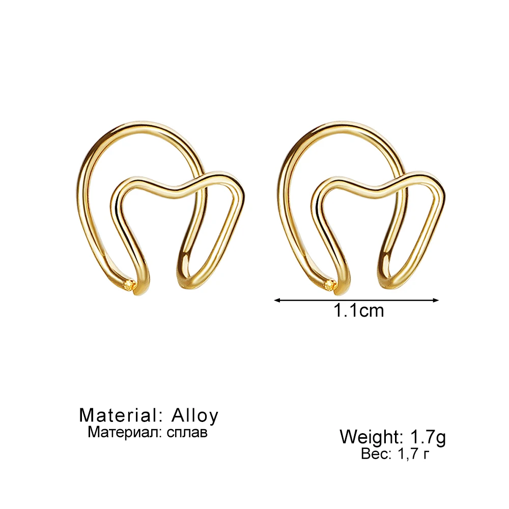 Korean Minimalist Ear Cuff Set Ear Rings For Girls Earcuff Cute Cartilage Clip on Earrings No Pierced Women Punk Jewelry