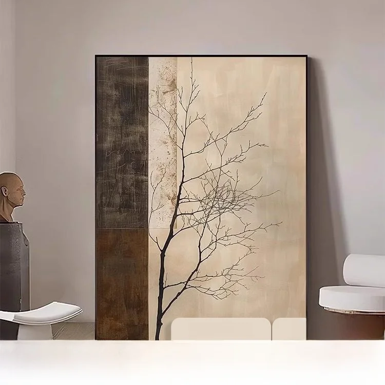 

Напольная картина в стиле ретро с декоративным изображением ветвей, новая китайская элитная эстетика, для прихожей и гостиной