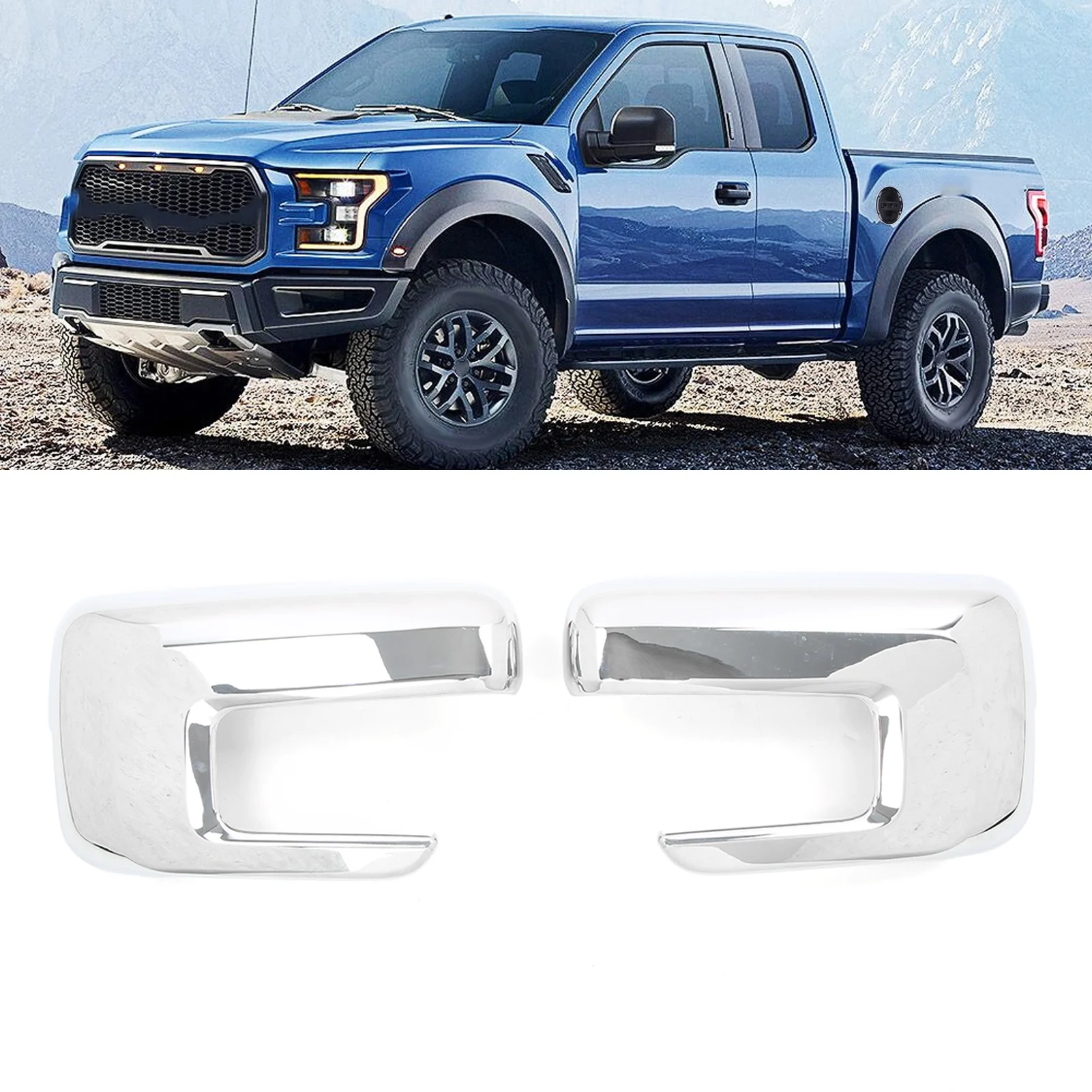 

Mirror Cover Anti-Collision Mirror Cap Wearproof ABS Mirror Shell Self Adhesive Trim For Ford F150 Raptor 2021 - 2022