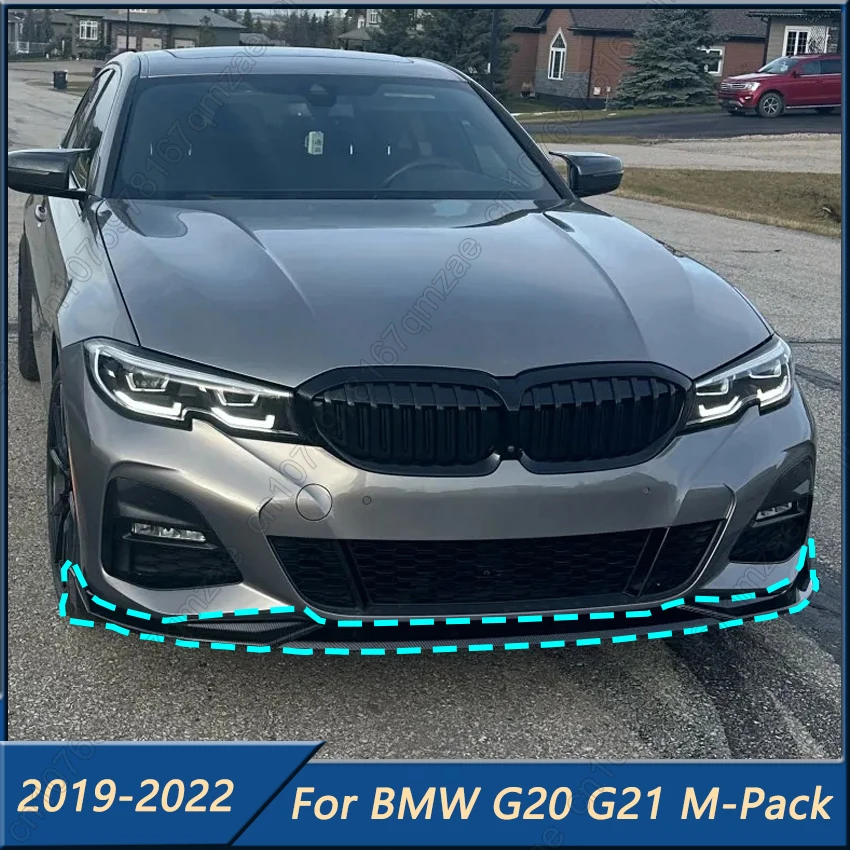

Front Bumper Lip Spoiler Splitter Diffuser Detachable Cover Guard For BMW 3 Series G20 G21 G28 320i 330i M340i M Pack 2019-2022