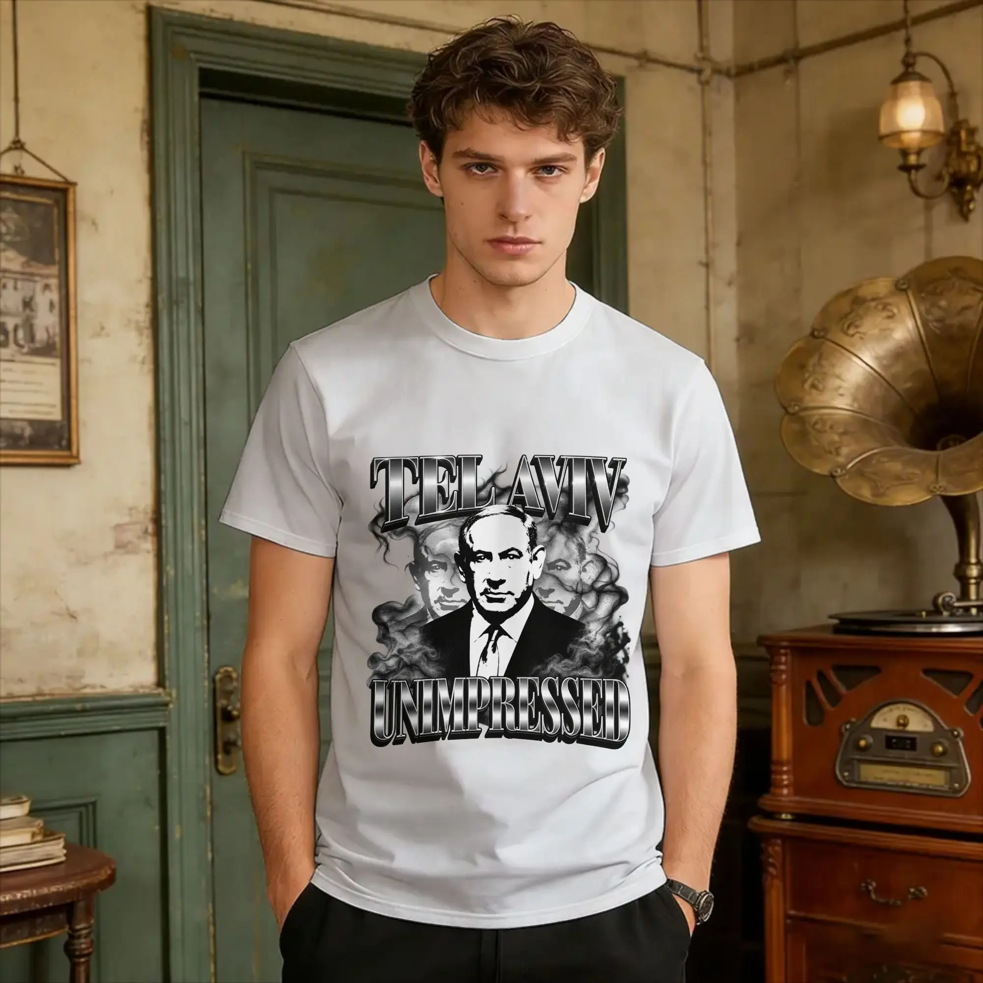 Benjamin Netanyahu Cotton T-Shirt For Male Summer  Street Style T-Shirts Fashion Tee Shirt Oversized Print Tops