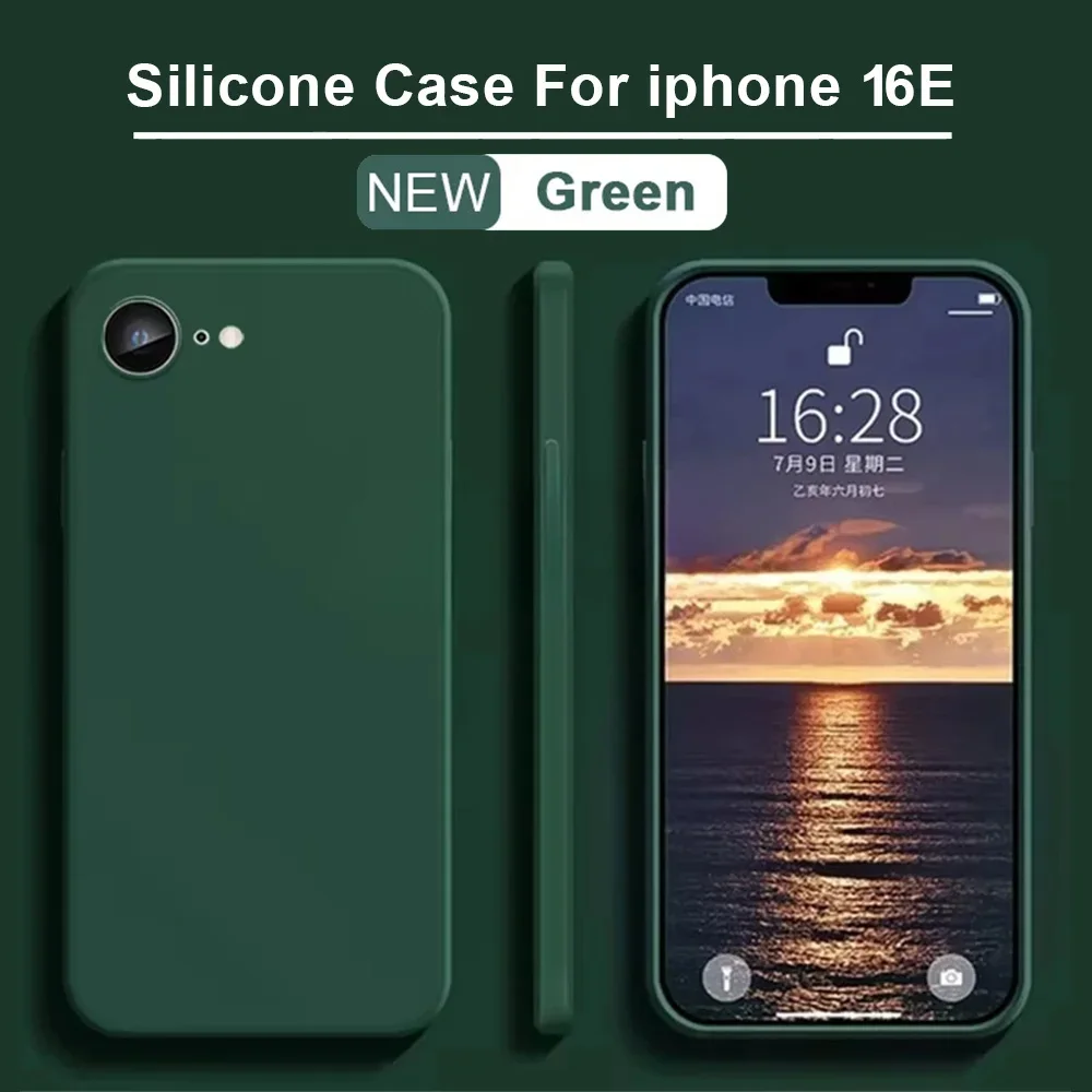 Original Flüssigsilikon Gummi Stoßfest Stoßstange Abdeckung Für iPhone 16E Für Apple iPhone 16E Abdeckung 6,1 zoll Luxus Telefon Fall