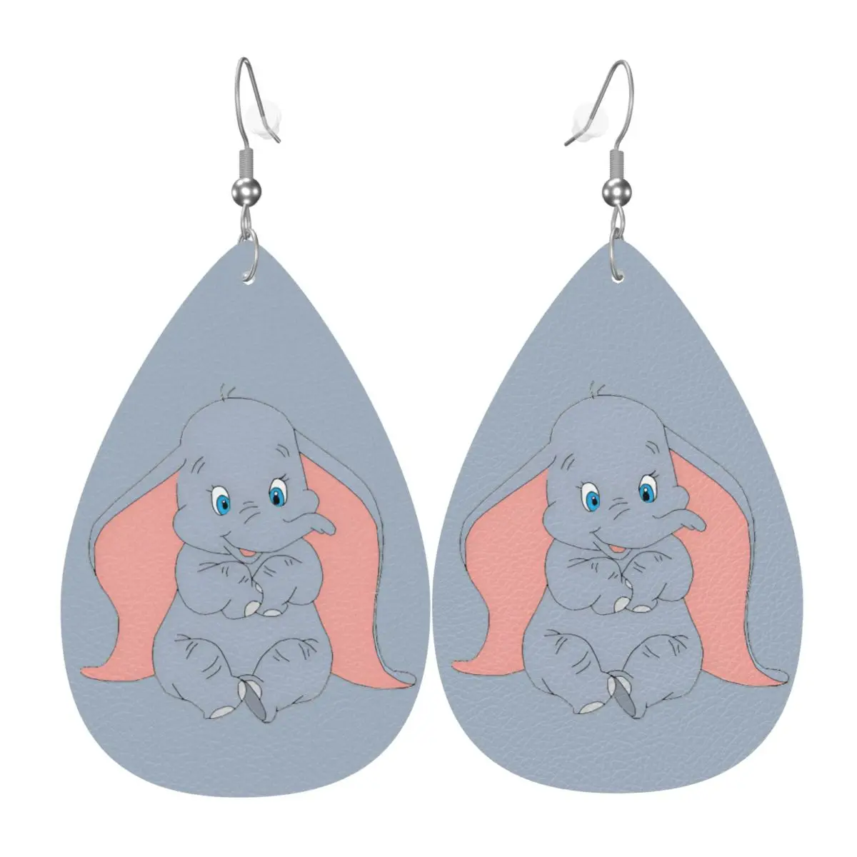 

Custom Dumbo Cartoon Leather Earrings for Women Cute Elephant Teardrop Dangle Earrings Jewelry Accessories
