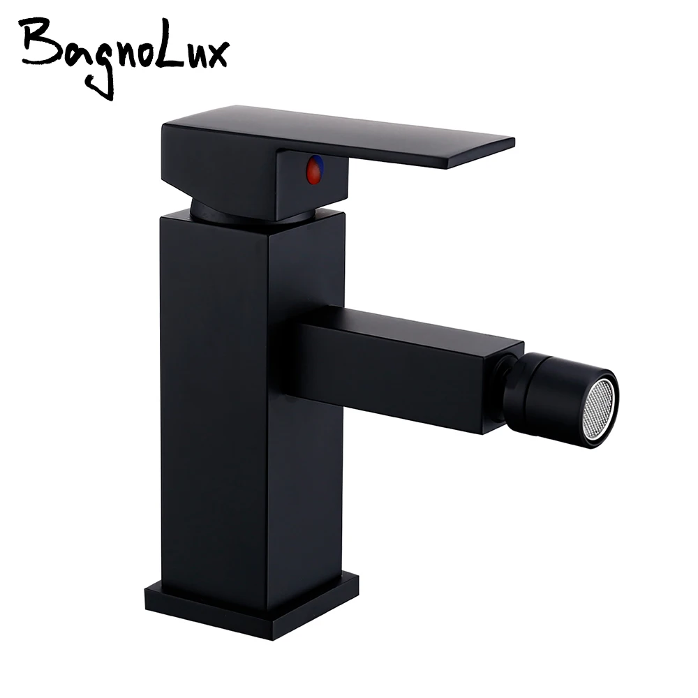 bagnolux preto polido latao cromado ouro unico furo deck montado bubbler rotativo fria e quente bacia do banheiro torneiras bide 01