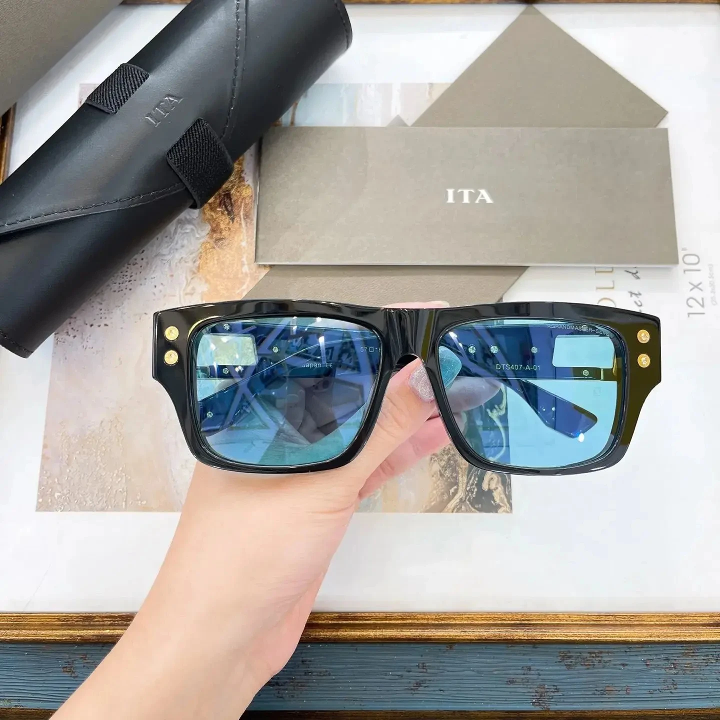 

Original LIANGCHENDITA DTS407 Casual Retro Business Men Sunglasses Luxury Designer Classic Acetate Frame Women Couple Eyewear