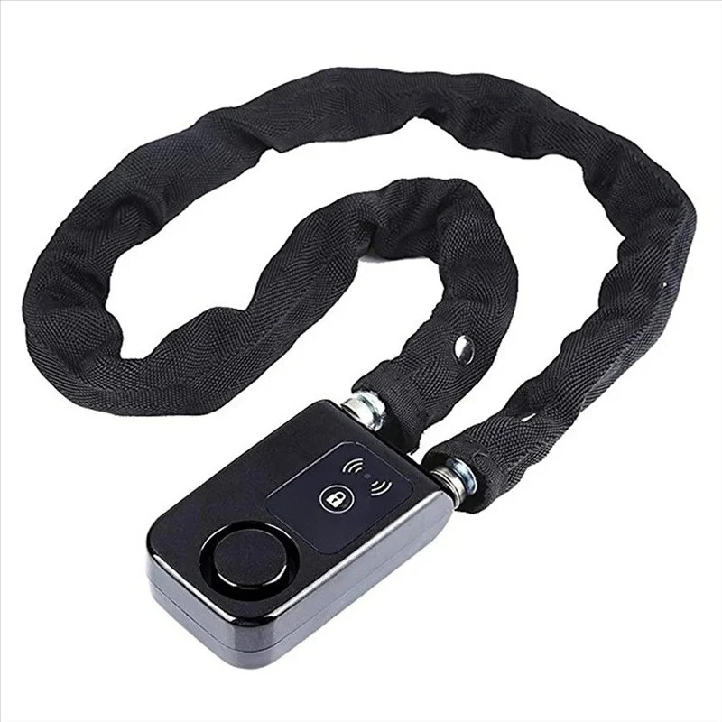 Bike/Motorcycle Gate/Door Keyless Lock Bluetooth Smart Chain Alarm Anti-Theft 110Db Phone APP Control Black