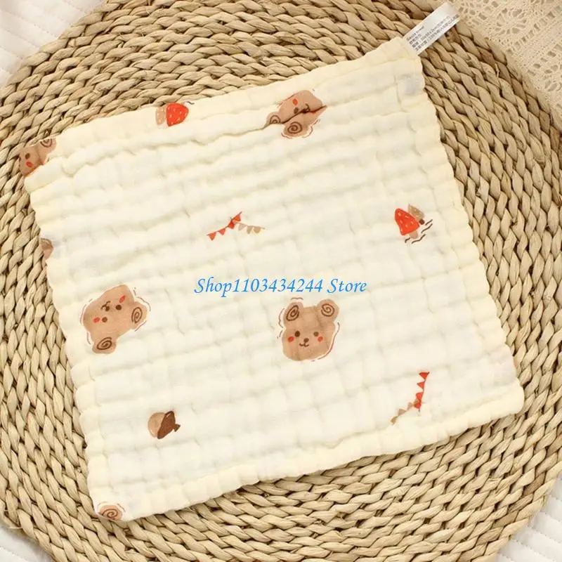 

Дышащий хлопковый нагрудник для кормления ребенка с мультяшным принтом, многоразовая мочалка для игр во время еды, 30x30 см