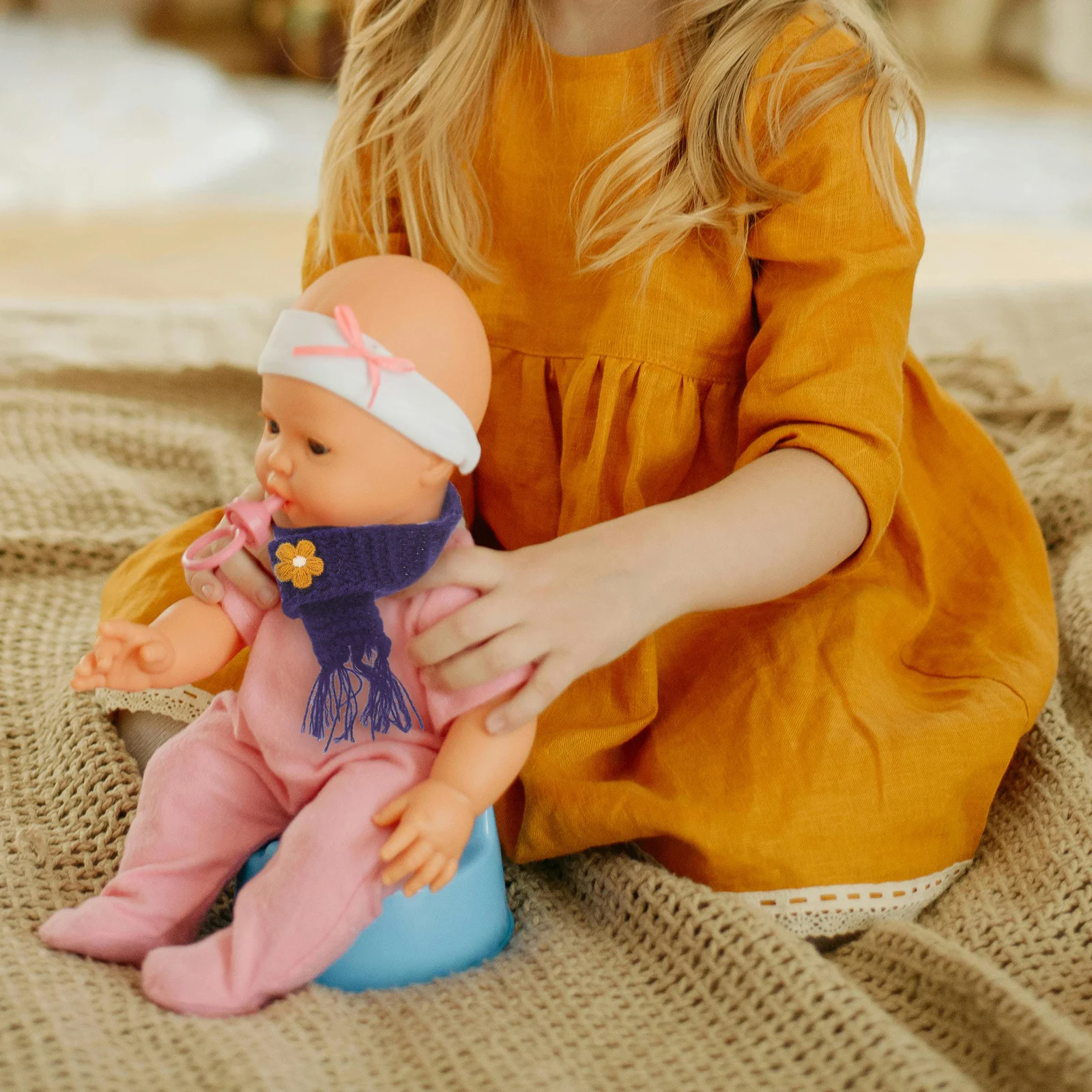 

5 шт. мини-шарф, мягкий вязаный миниатюрный шарф регулируемого размера для украшения бутылки вина, вечерние аксессуары и аксессуары «сделай сам»