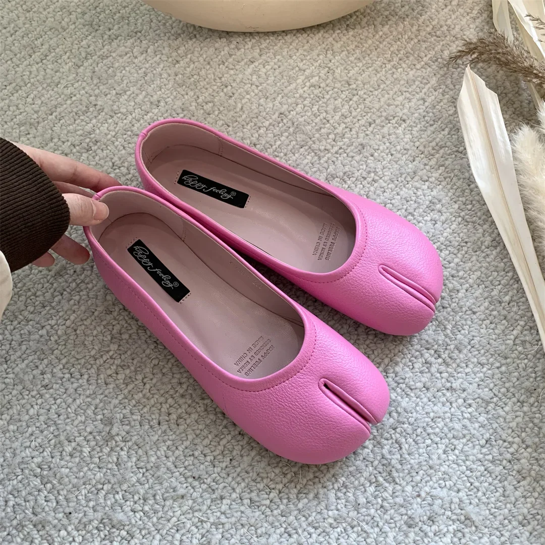 

​​​​ Women's Leather Toe Separator Loafers Flat Comfortable Slip-On Breathable Casual Shoes​